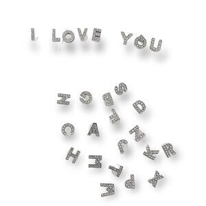 Alphabet Letter Slide 3D Bling Charms 10mm